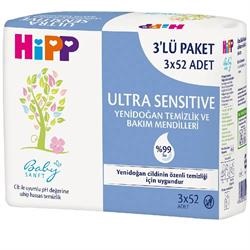 Hipp Ultra Sensitive Yenidoğan Mendil 52'li - 3'lü