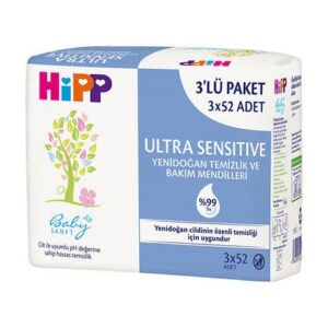 Hipp Ultra Sensitive Yenidoğan Mendil 52'li - 3'lü