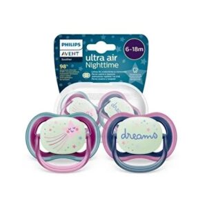 Avent Ultra Air Night Karanlıkta Parlar Gece Emziği 6-18 Ay Kız